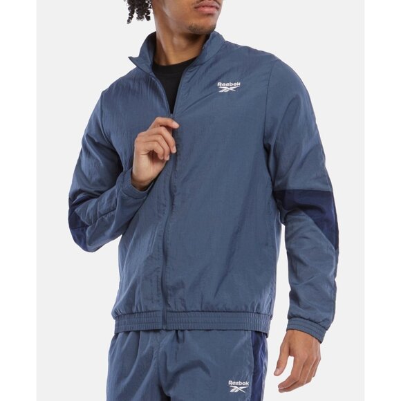 Reebok Men Regular fit Track Jacket Coat Size S Blue Solid - Picture 1 of 1